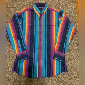 Vintage Multicolor Panhandle Slim Long Sleeve Button Down!! SZ XL